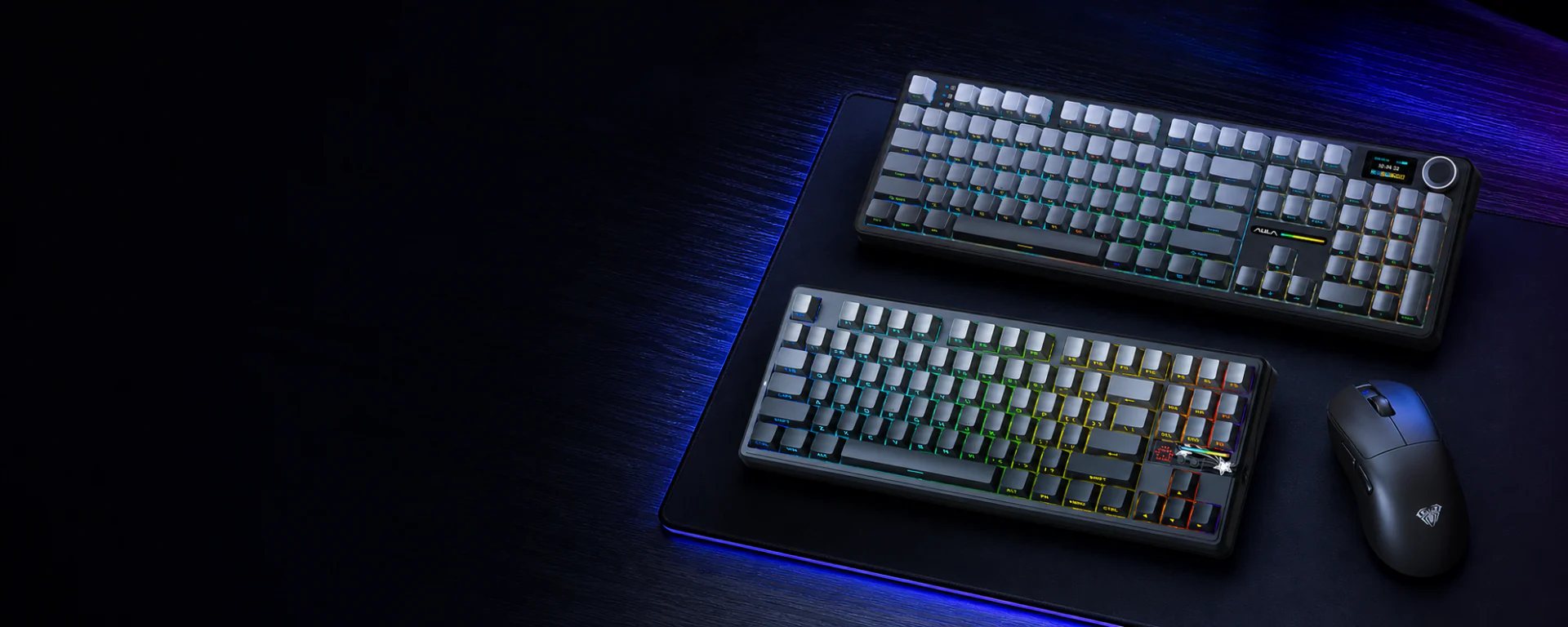Oʻyin setapidagi AULA F108 Pro va F87 Pro V2 klaviaturalari